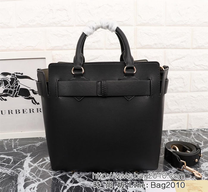 BURBERRY巴寶莉 小號 敞口式托特包款「The Belt 貝爾特包 正面飾有 Burberry 字母壓花徽標 可手提斜背  Bhq1104